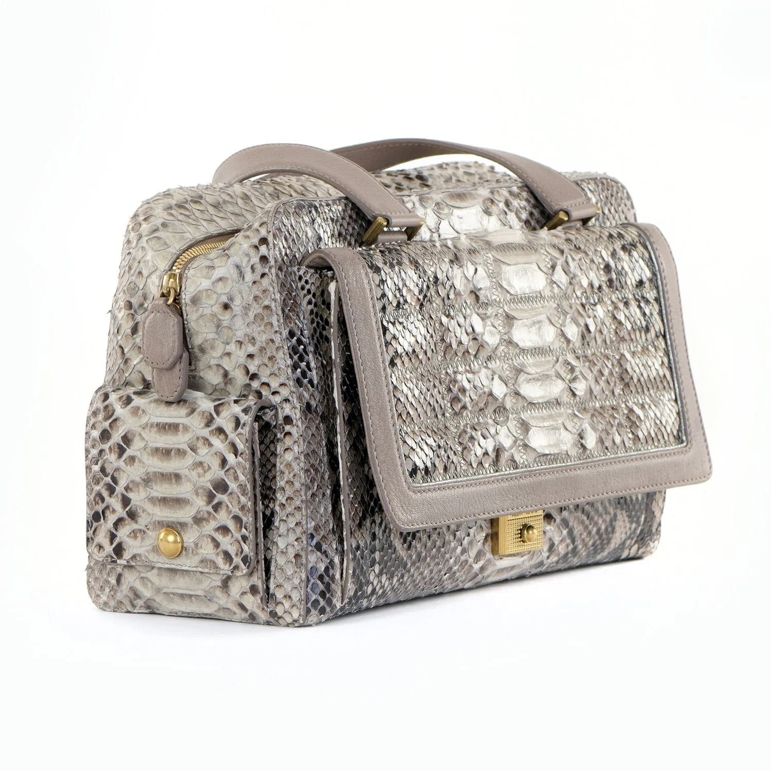 Catherine Snakeskin Box Satchel