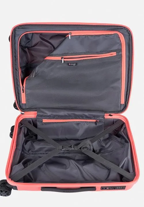 Cellini Sonic 4 Wheel  Carry on Trolley Case Living Coral