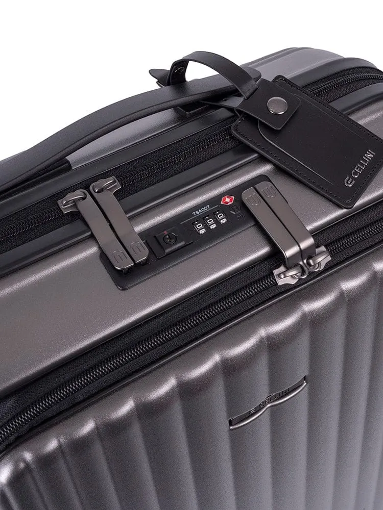 Cellini Tri Pack 4-Wheel Carry-On Trolley Case Includes 1 Large Packing Cube 110552