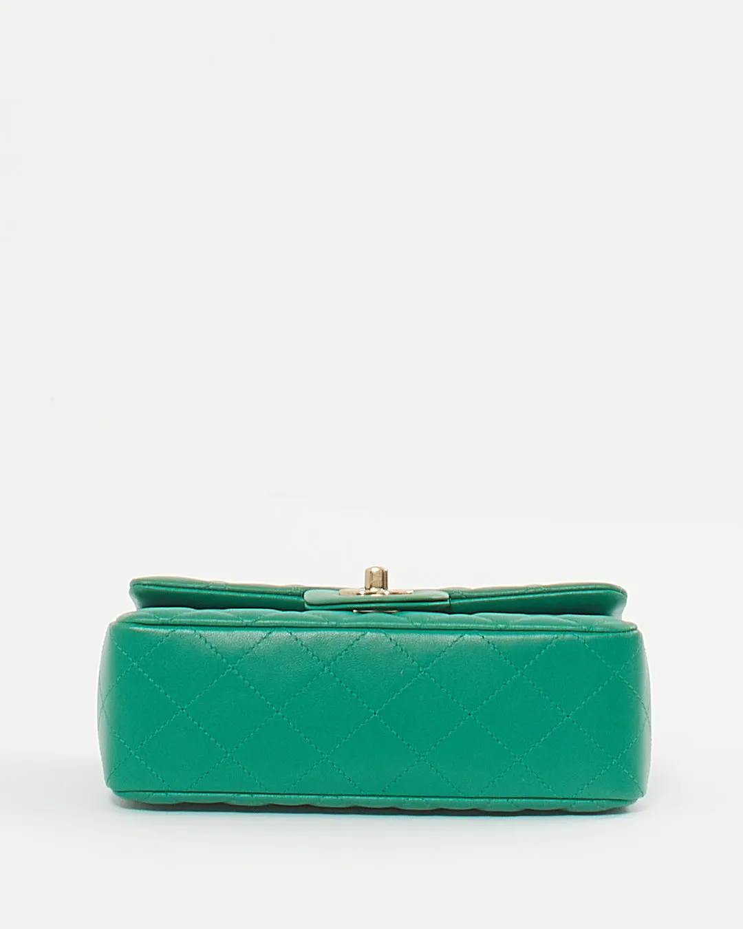 Chanel Emerald Green Lambskin Mini Rectangular Classic Flap Bag