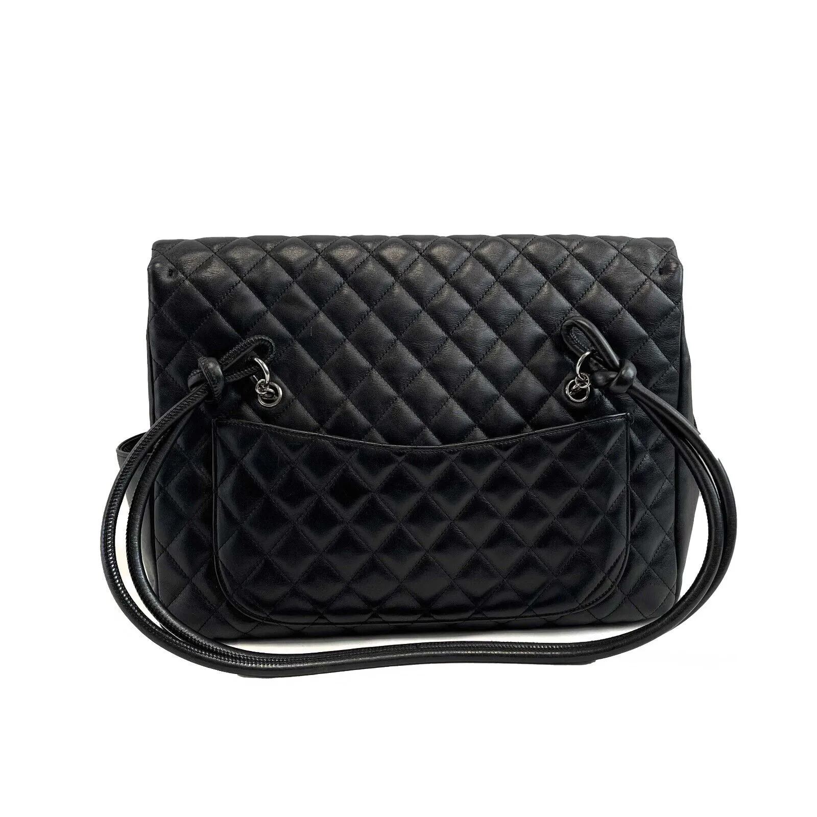 Chanel Very Good Cambon Large Ligne Tote Flap Black Leather Shoulder Handbag
