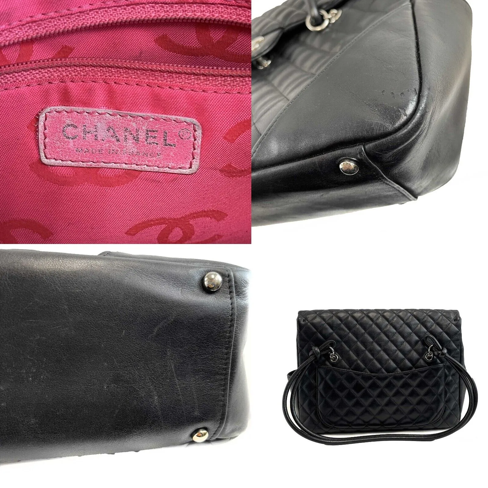 Chanel Very Good Cambon Large Ligne Tote Flap Black Leather Shoulder Handbag
