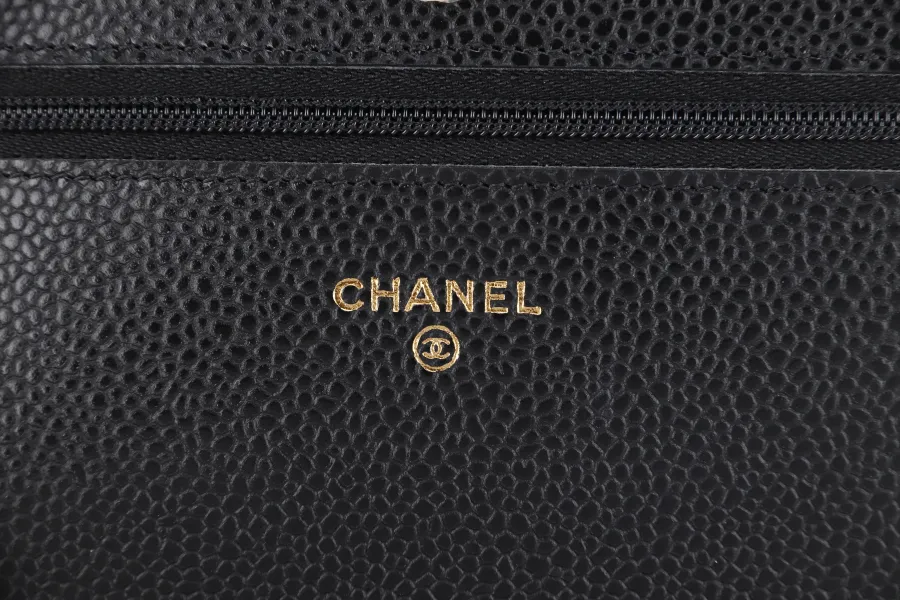 CHANEL WALLET ON CHAIN (JT7Xxxxx) BLACK CAVIAR LEATHER GOLD HARDWARE WITH DUST COVER AND BOX