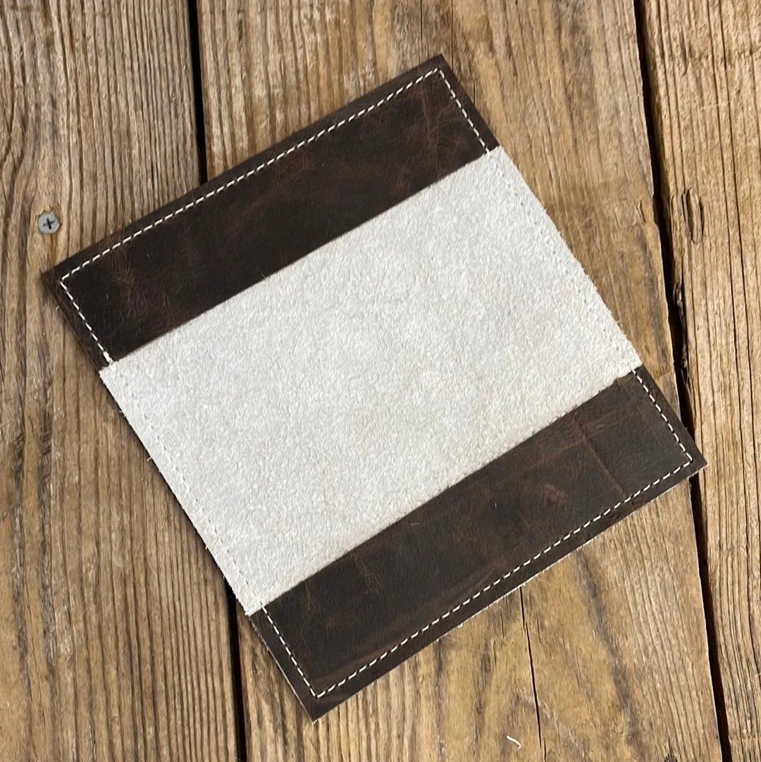 Checkbook Cover - Brindle w/ Watermelon Wine