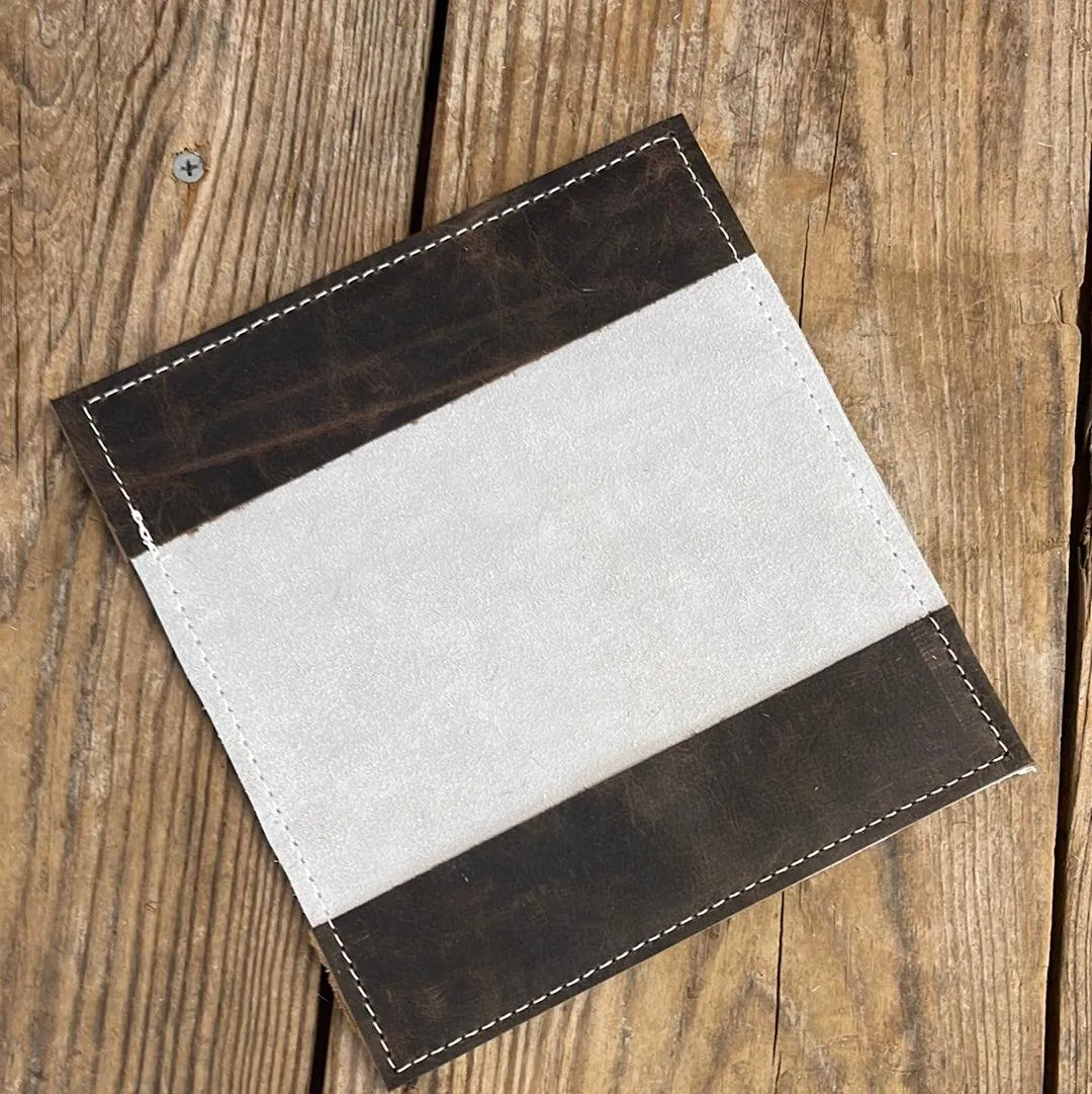 Checkbook Cover - Red Brindle w/ Turquoise Aztec