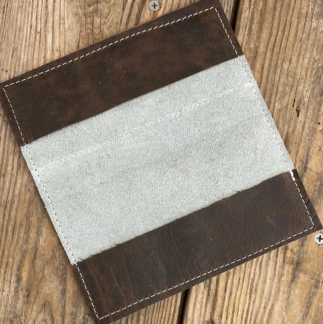 Checkbook Cover - Tricolor w/ Watermelon Wine