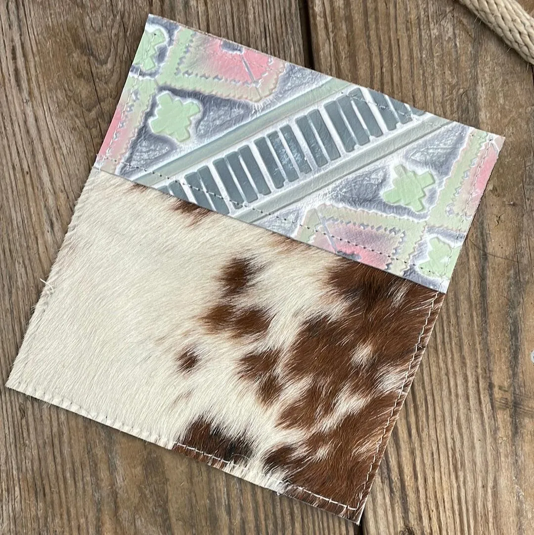 Checkbook Cover - Tricolor w/ Watermelon Wine