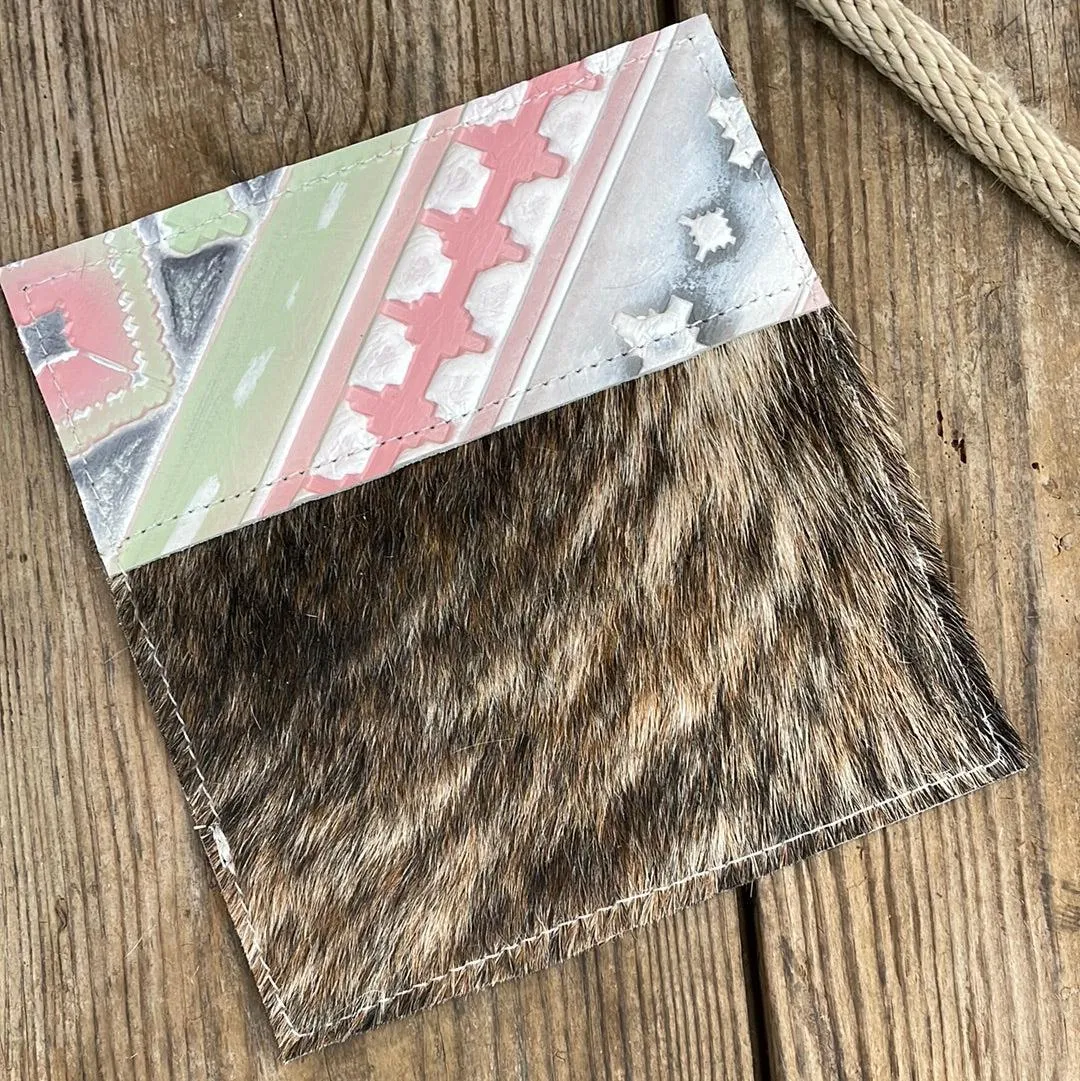 Checkbook Cover - Unicorn Hide w/ Watermelon Wine