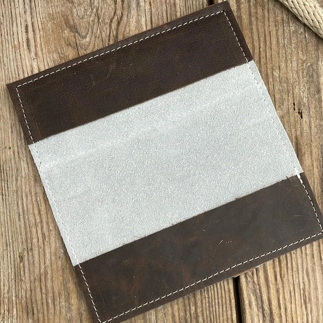 Checkbook Cover - Unicorn Hide w/ Watermelon Wine