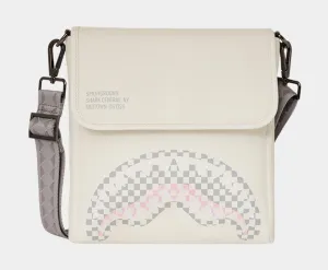 Checkered Messenger Sling Mens Bag (Cream/Grey)