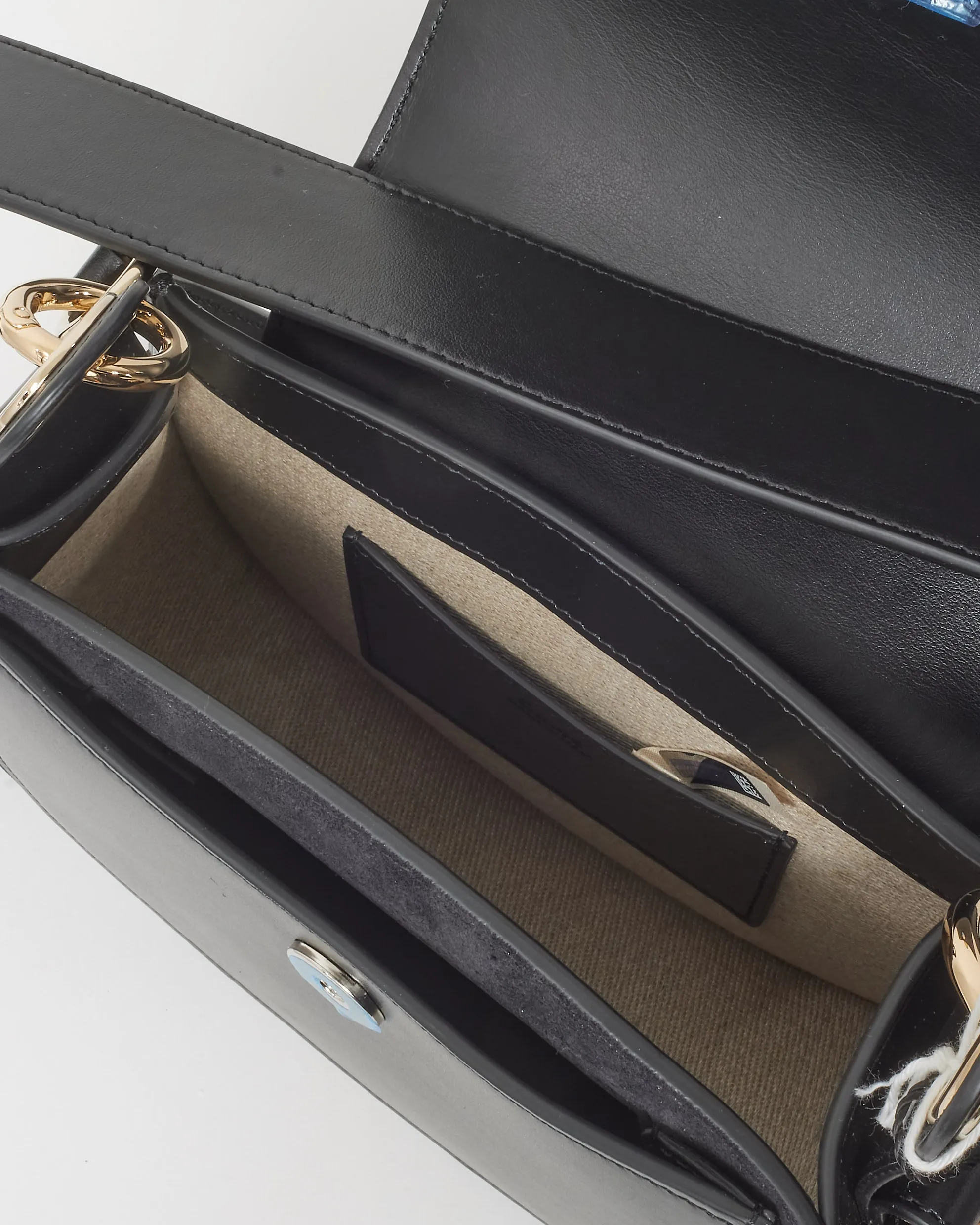 Chloé Black Leather Small Tess Bag with Strap