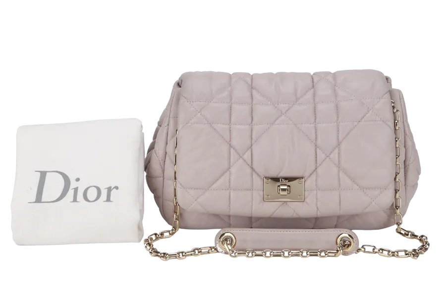 CHRISTIAN DIOR DIOR CANNAGE MILLY LA FORET SMALL (01-BO-0182) PINK LAMBSKIN GOLD HARDWARE WITH DUST COVER
