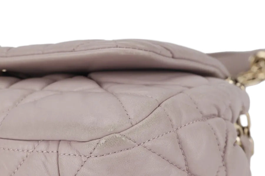 CHRISTIAN DIOR DIOR CANNAGE MILLY LA FORET SMALL (01-BO-0182) PINK LAMBSKIN GOLD HARDWARE WITH DUST COVER