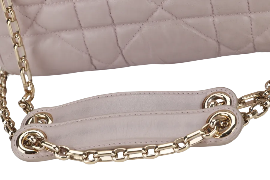 CHRISTIAN DIOR DIOR CANNAGE MILLY LA FORET SMALL (01-BO-0182) PINK LAMBSKIN GOLD HARDWARE WITH DUST COVER