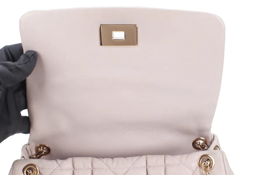 CHRISTIAN DIOR DIOR CANNAGE MILLY LA FORET SMALL (01-BO-0182) PINK LAMBSKIN GOLD HARDWARE WITH DUST COVER