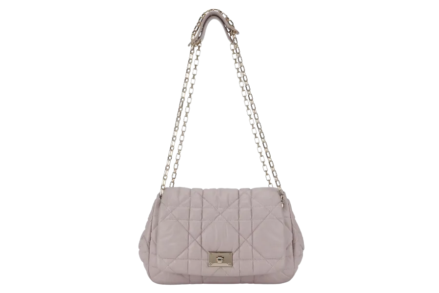 CHRISTIAN DIOR DIOR CANNAGE MILLY LA FORET SMALL (01-BO-0182) PINK LAMBSKIN GOLD HARDWARE WITH DUST COVER