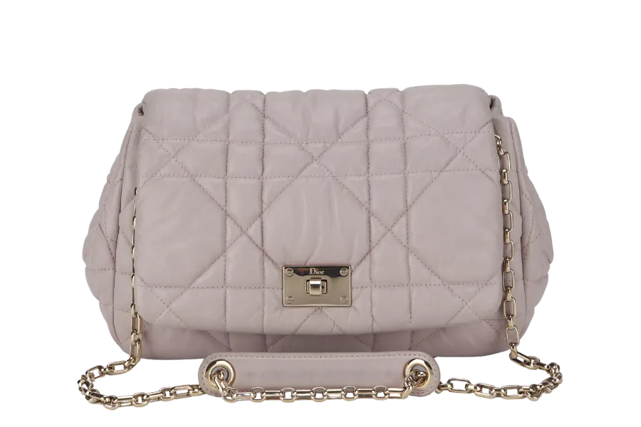CHRISTIAN DIOR DIOR CANNAGE MILLY LA FORET SMALL (01-BO-0182) PINK LAMBSKIN GOLD HARDWARE WITH DUST COVER