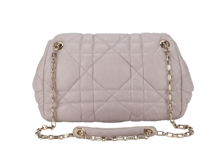 CHRISTIAN DIOR DIOR CANNAGE MILLY LA FORET SMALL (01-BO-0182) PINK LAMBSKIN GOLD HARDWARE WITH DUST COVER