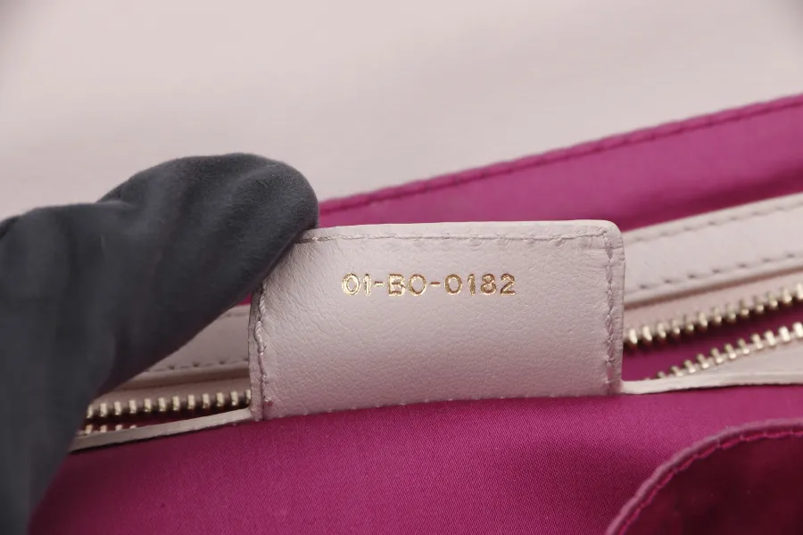 CHRISTIAN DIOR DIOR CANNAGE MILLY LA FORET SMALL (01-BO-0182) PINK LAMBSKIN GOLD HARDWARE WITH DUST COVER