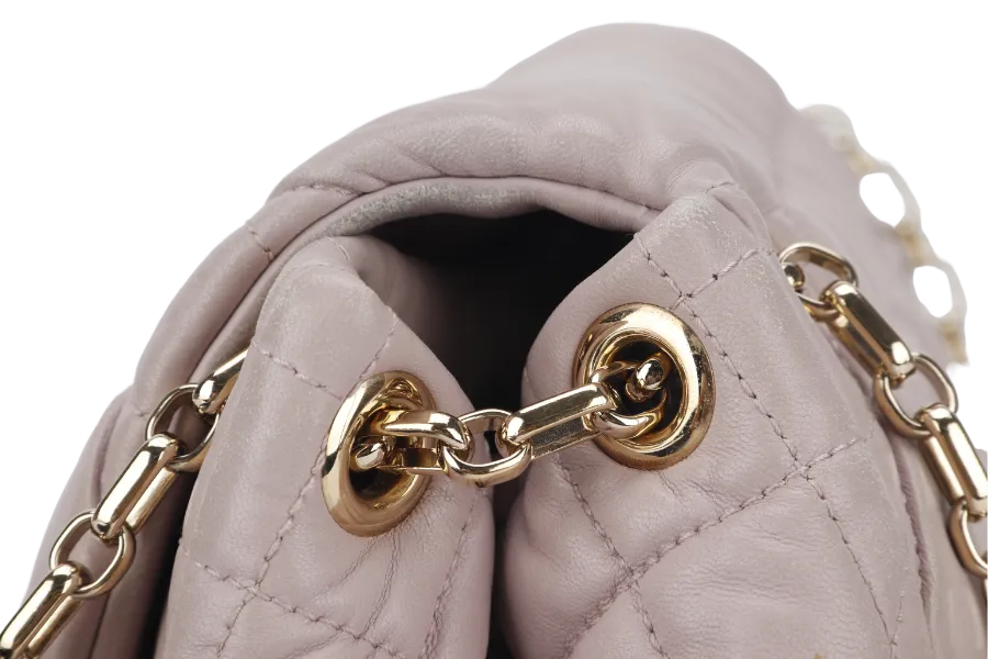 CHRISTIAN DIOR DIOR CANNAGE MILLY LA FORET SMALL (01-BO-0182) PINK LAMBSKIN GOLD HARDWARE WITH DUST COVER
