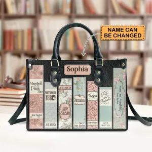 Christianartbag Novel Bags, Personalized Leather Handbags for Literary Enthusiasts, Jane Austen Books Leather Handbag, CABHN03281223.