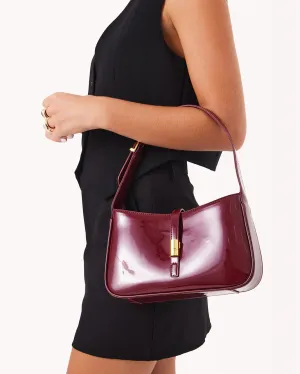 CLARA SHOULDER BAG - CHERRY RED PATENT