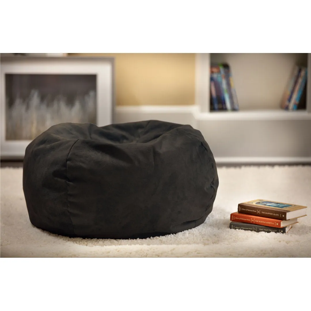 Classic Bean Bag Trule Size: Small Body Fabric: Black Microfiber Suede