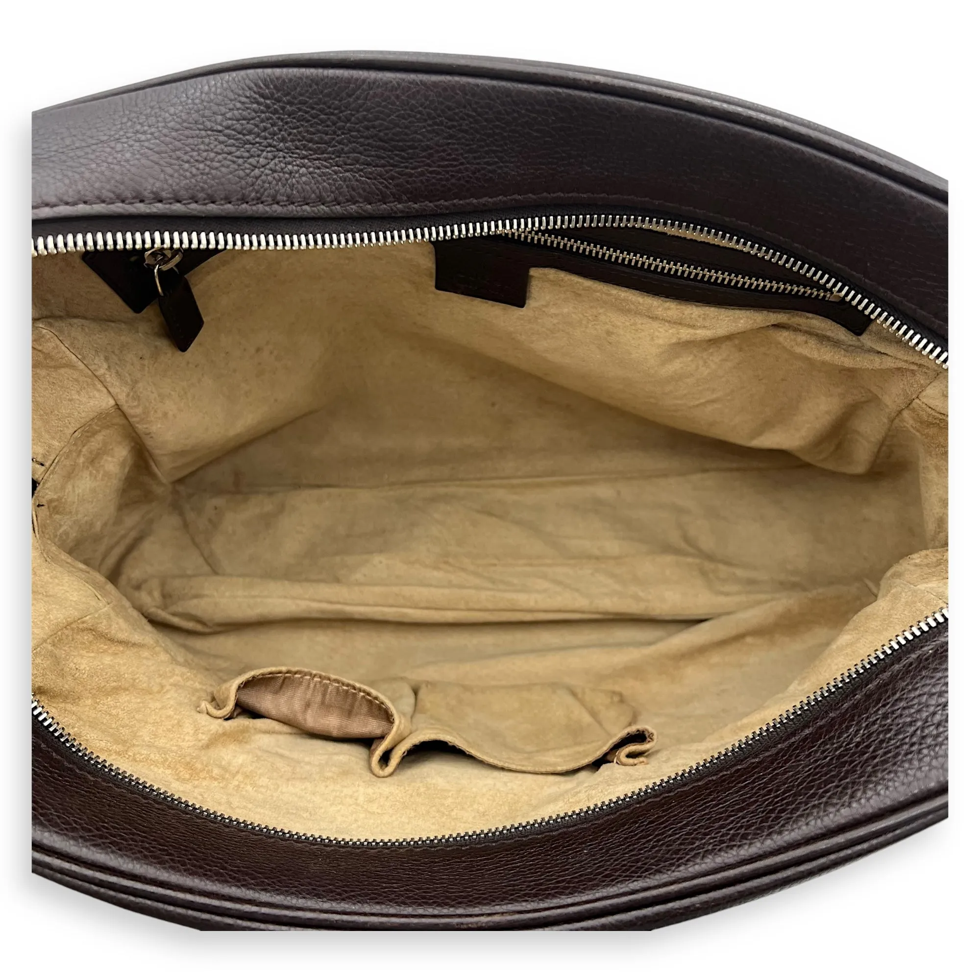 Classic Brown Messenger in Calfskin, Silver hardware