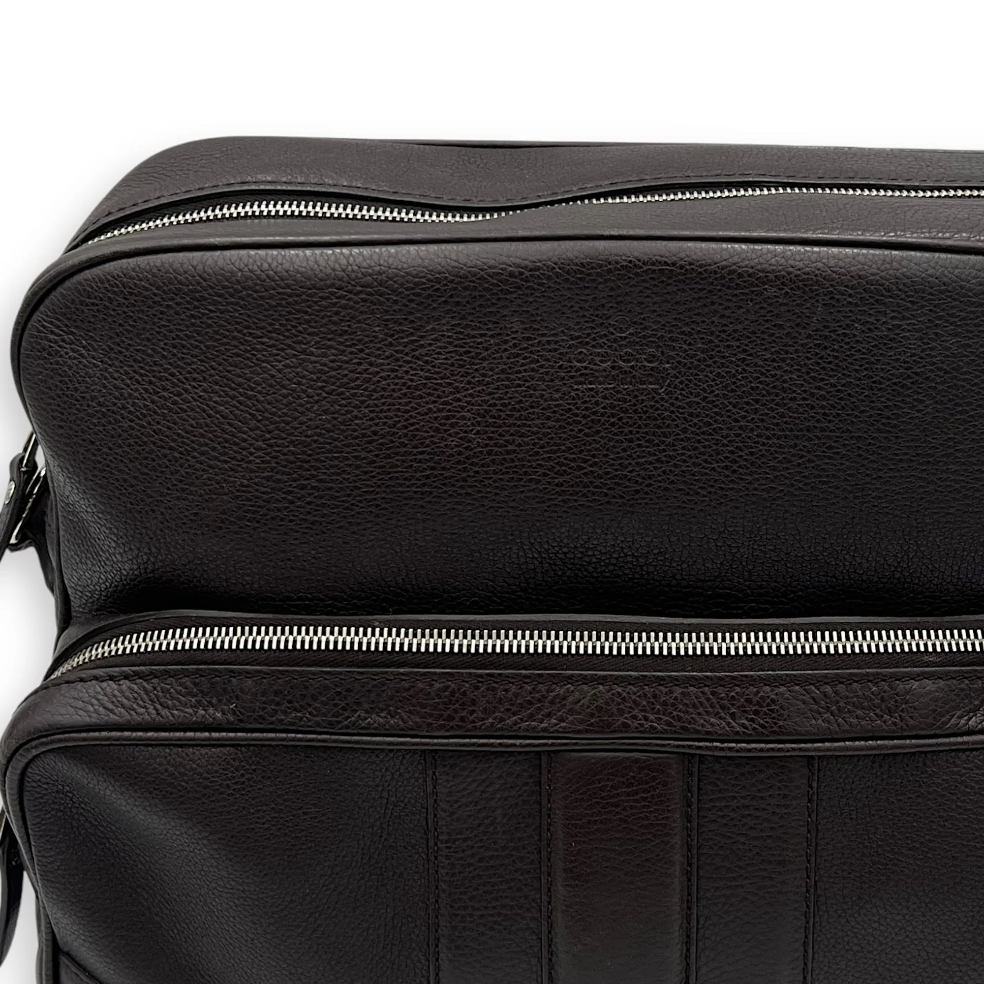 Classic Brown Messenger in Calfskin, Silver hardware