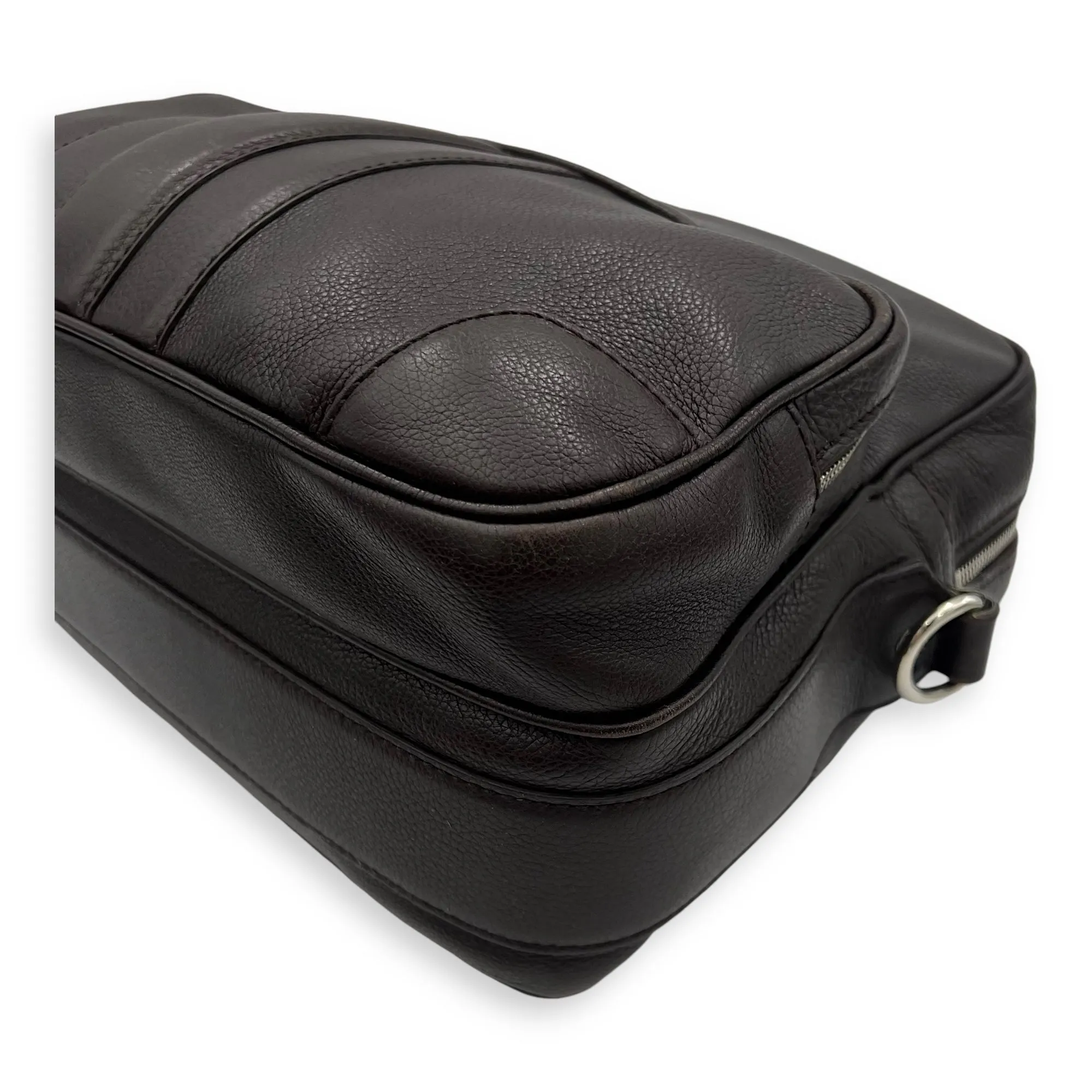 Classic Brown Messenger in Calfskin, Silver hardware