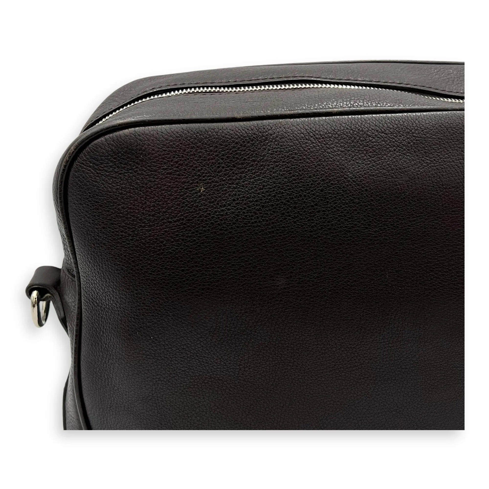Classic Brown Messenger in Calfskin, Silver hardware