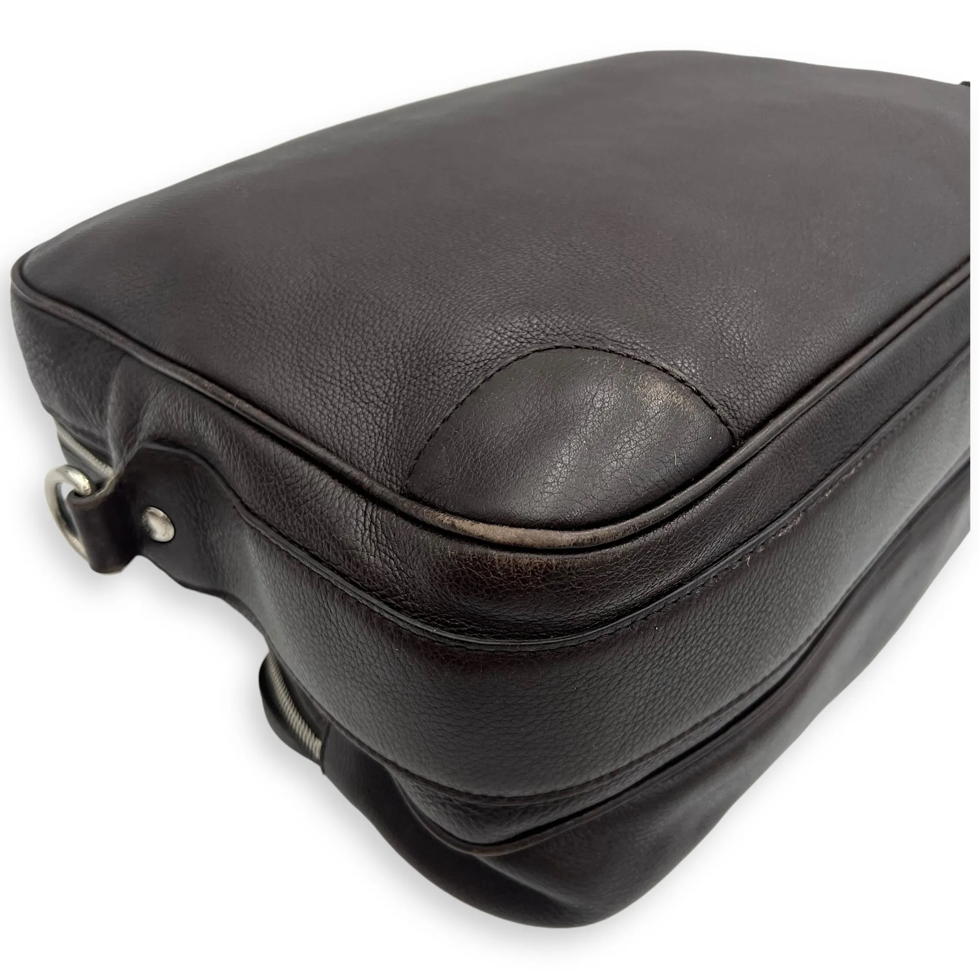 Classic Brown Messenger in Calfskin, Silver hardware