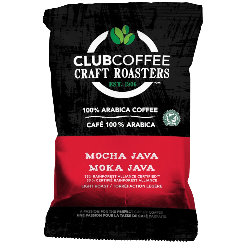 Club Coffee Craft Roasters | Mocha Java | Fractional Packaging - Case of 42 x 2.5 oz Packets