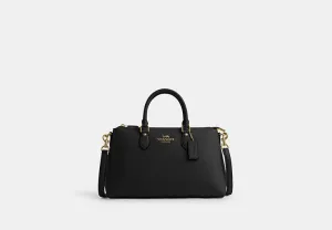 Coach Georgia Satchel Bag Pebbled Leather-Gold-Black
