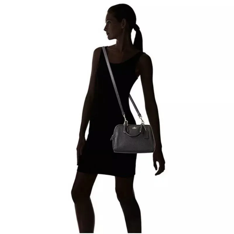 Coach Mini Nolita Satchel Polished Leather Shoulder Bag Handbag Purse Black NEW