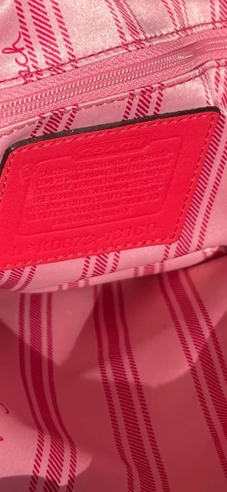 Coach Penelope Red Pebbled Leather Satchel Shoulder Bag