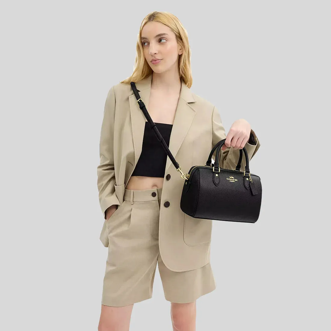 COACH Rowan Satchel Bag Black RS-CV403