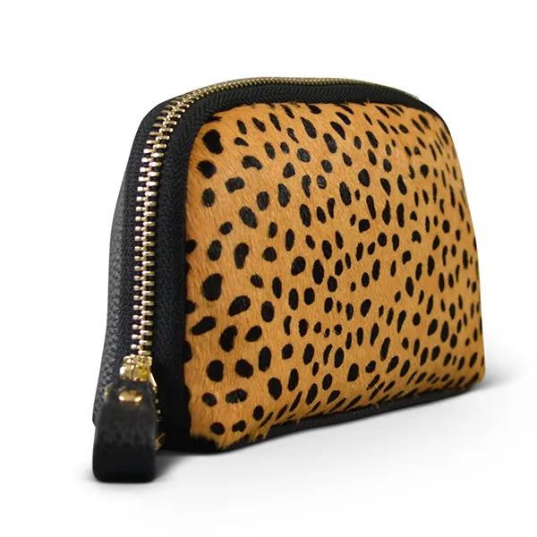 Collection Carmichael |  Ladies Cheetah Cowhide Leather Phone Wristlet Wallet