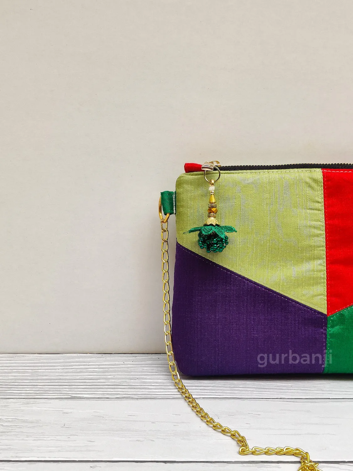 Color Block : Purple Green Sling