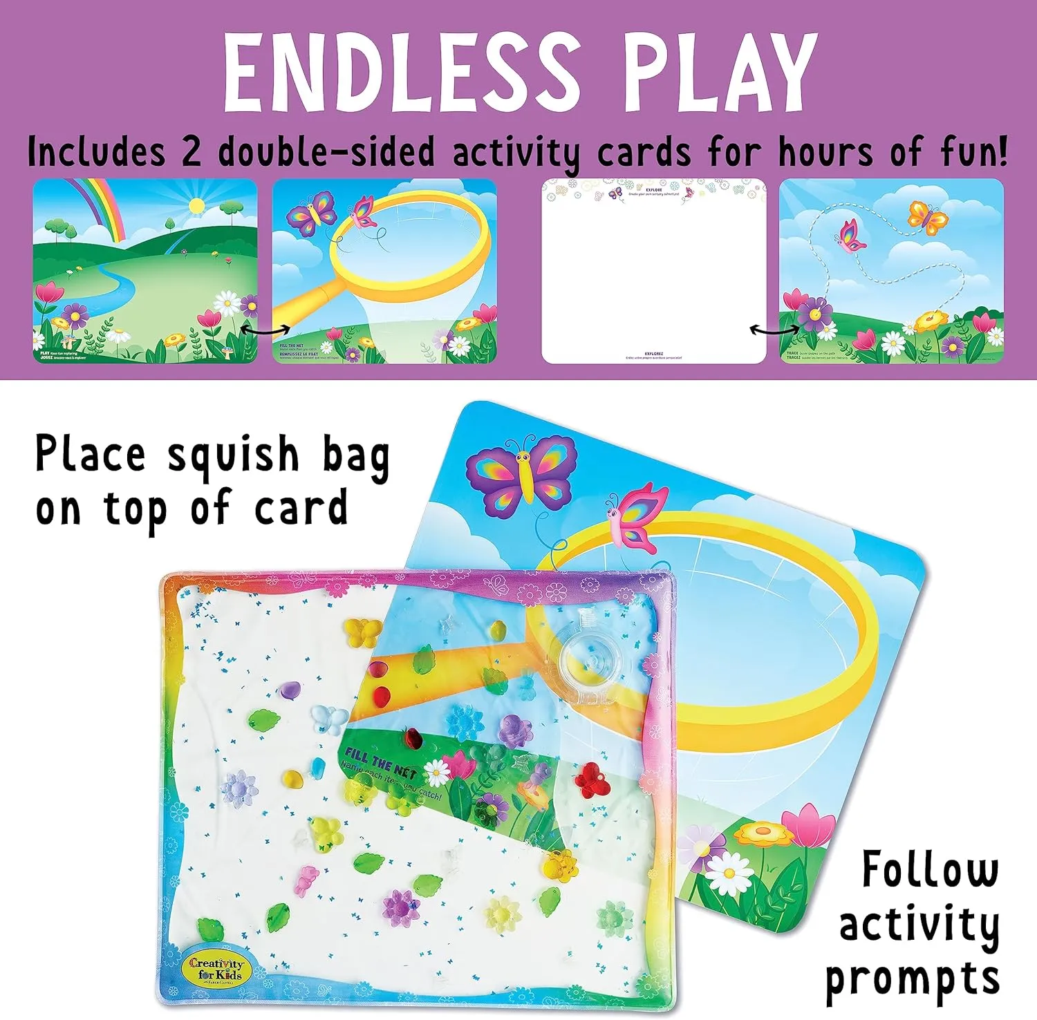 Creativity for Kids Sensory Squish Bag Butterfly Garden