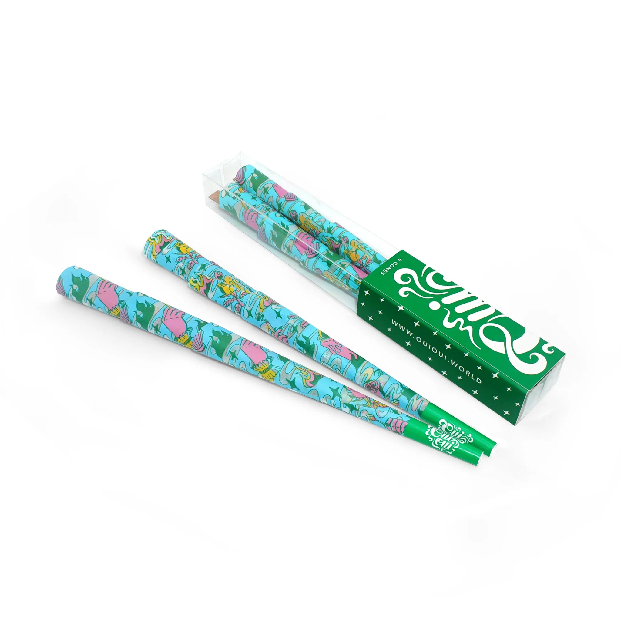 Custom Pre Rolled Cones Printing on Papers in Acetate Box Packaging (6CT)