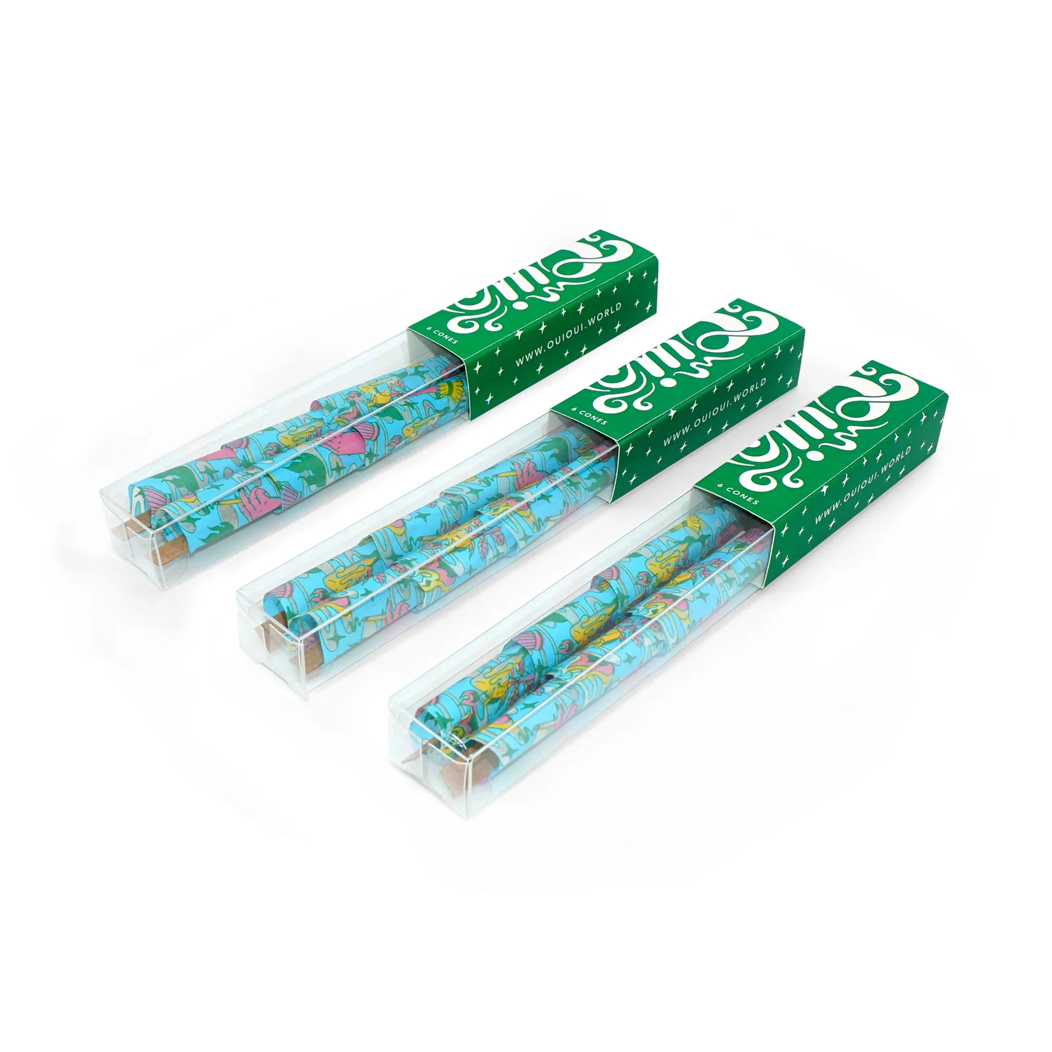 Custom Pre Rolled Cones Printing on Papers in Acetate Box Packaging (6CT)