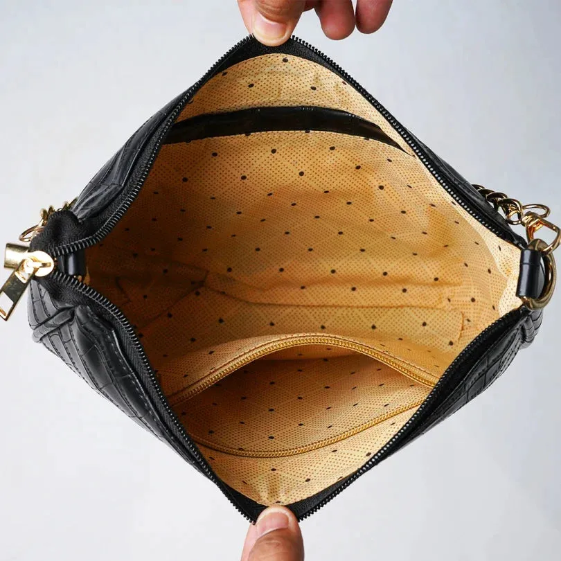 Customized Trending New Chained Sling bag - Black