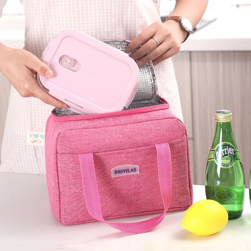 Cyflymder Portable Lunch Bag New Thermal Insulated Lunch Box Tote Cooler Handbag Bento Pouch Dinner Container School Food Storage Bags