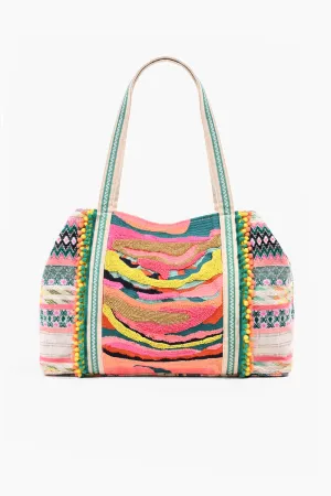 Daphne Embellished Multi-colored Hand Beaded Tote