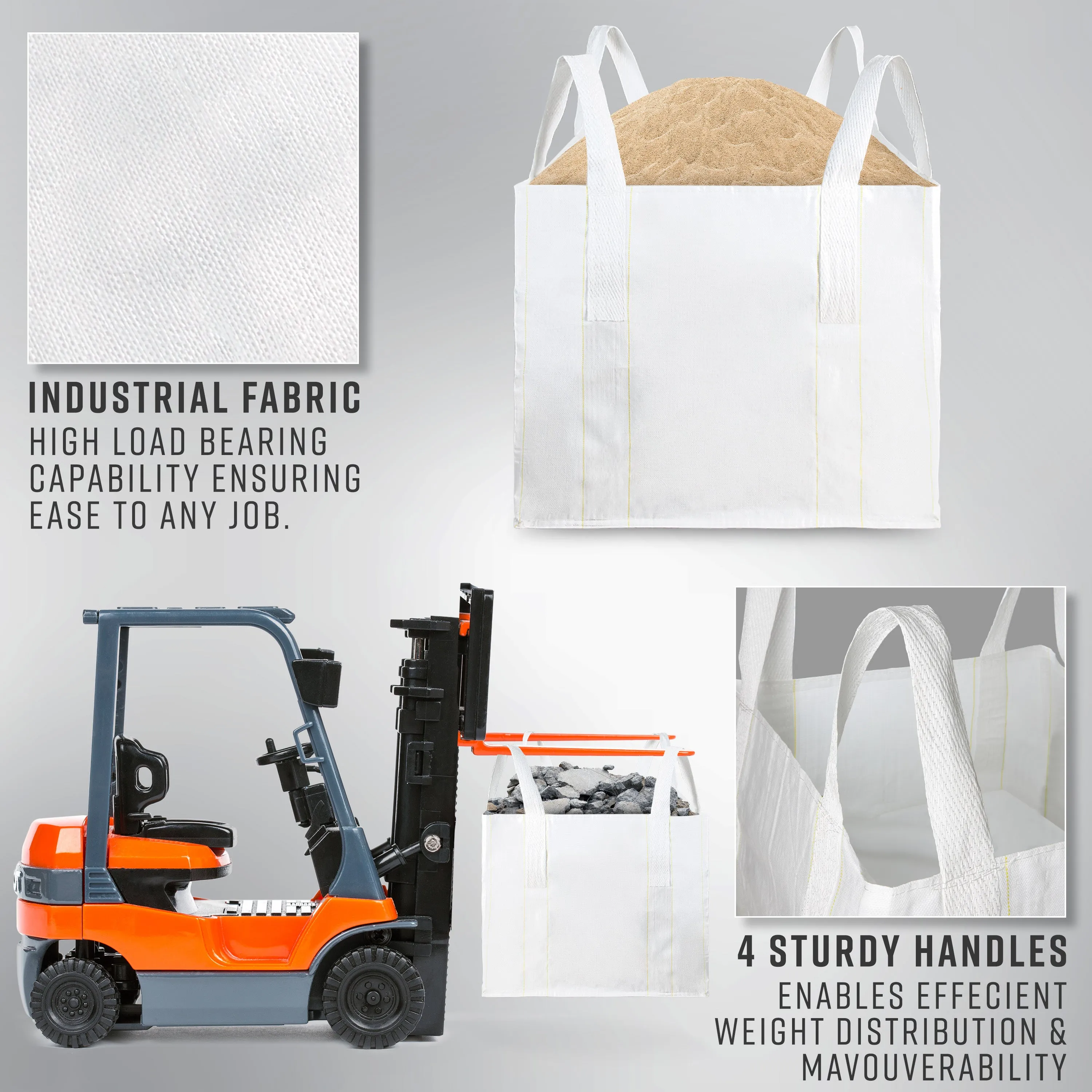 Deco Express Garden Waste Bags - Heavy Duty Bags - White 1T - 1 Pack