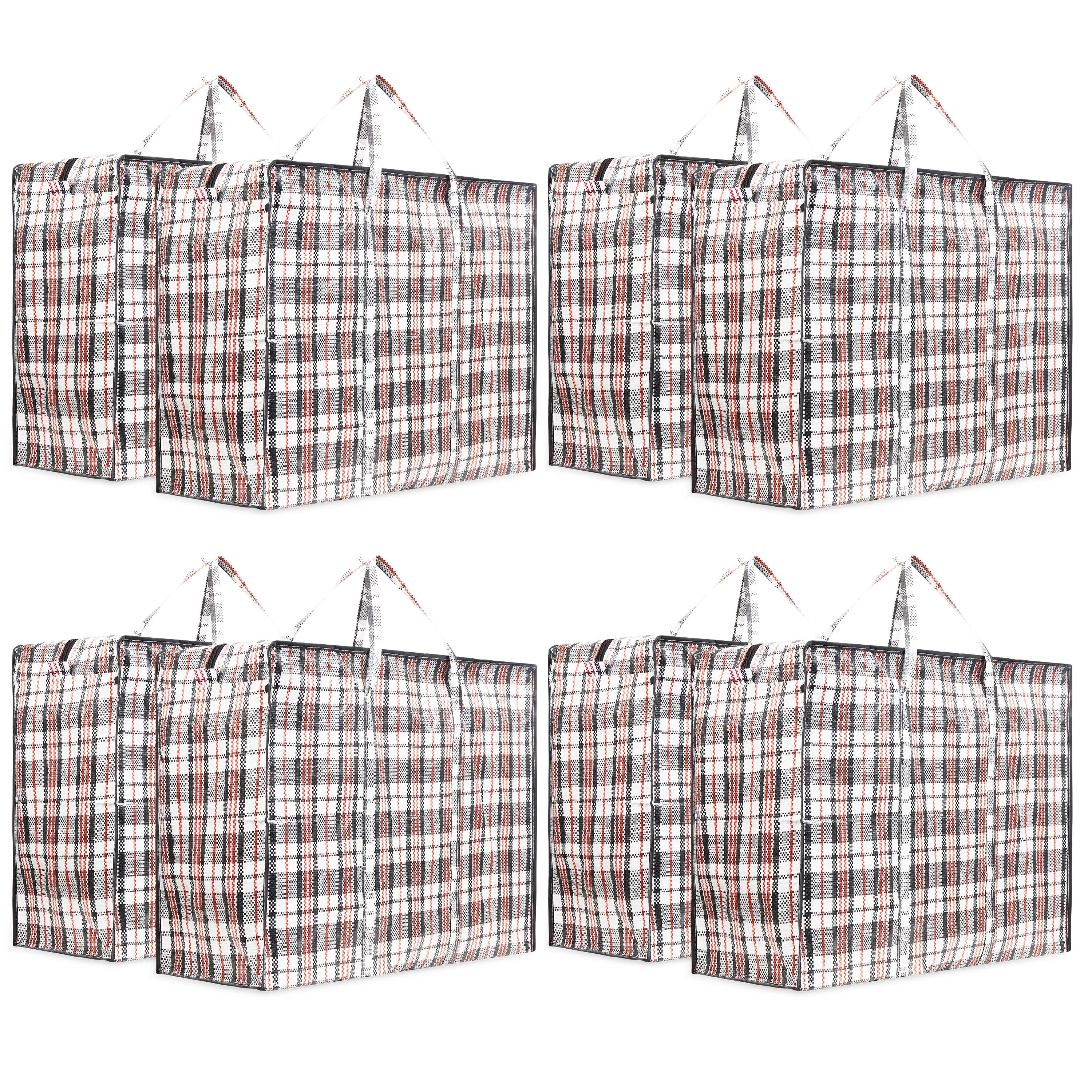 DECO EXPRESS Laundry Bags Large - Strong Durable Storage Bags for Moving House Shopping and Laundry - Jumbo Reusable Zip Bag Storage Bags XXL Multipack (Pack of 8)