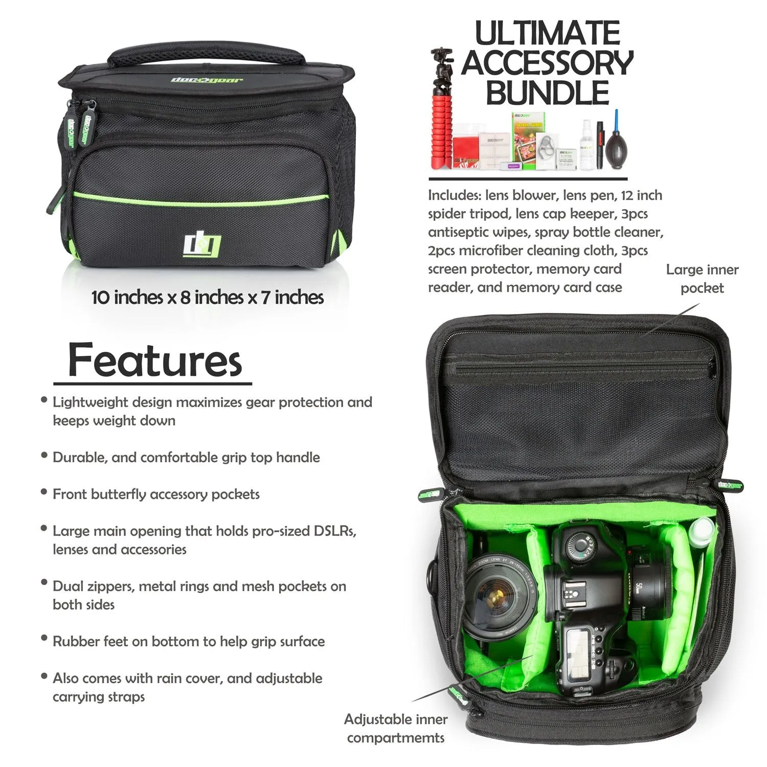 Deco Photo Camera Bag for DSLR and Mirrorless Cameras (Medium)