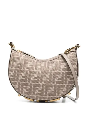 denim-effect ff jacquard fendigraphy mini bag