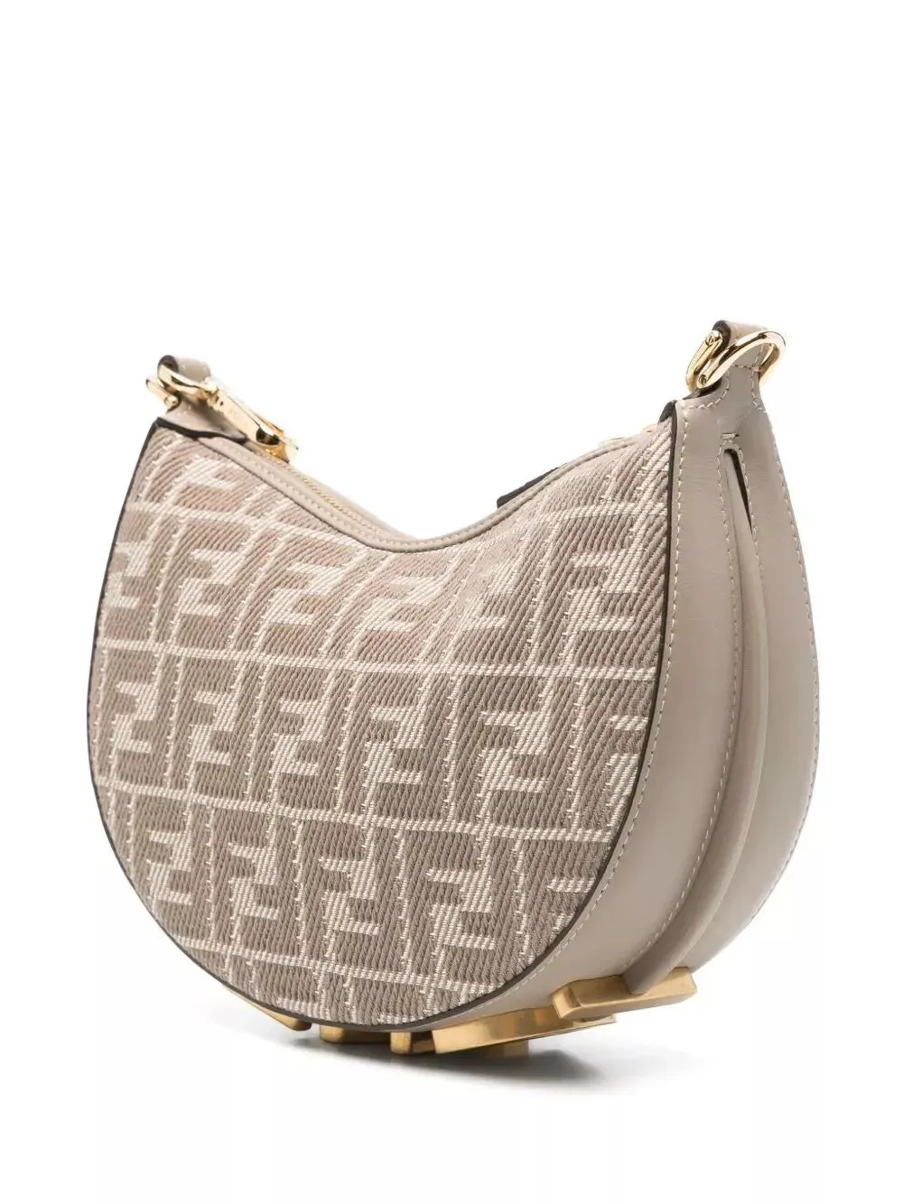 denim-effect ff jacquard fendigraphy mini bag